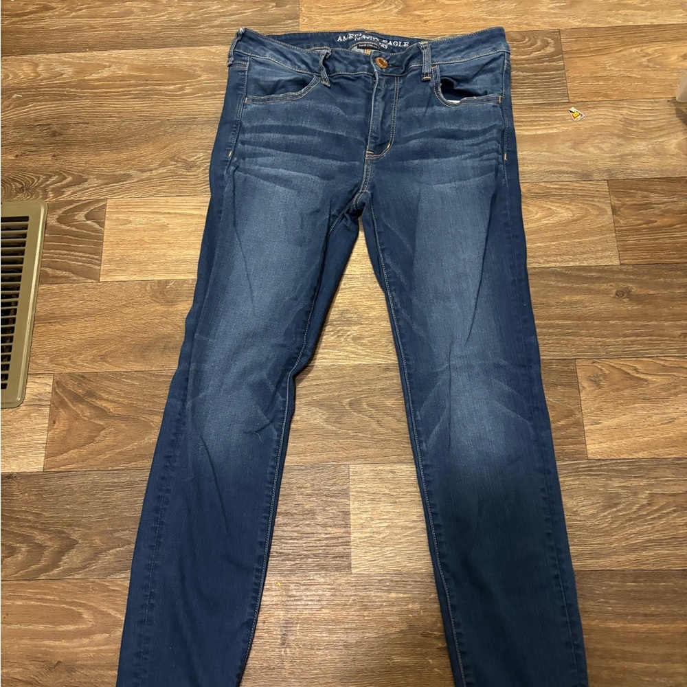 American Eagle Outfitters Women's Dark Blue Skinny Jeans